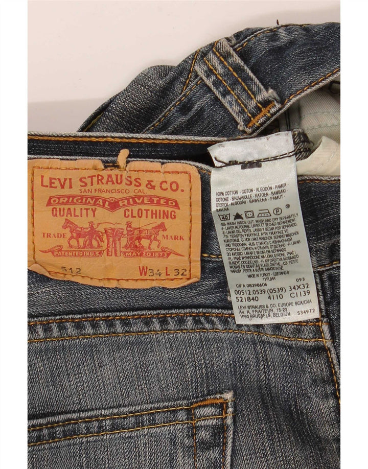 Levi's Herren 512 Bootcut Jeans W34 L32 Blaue Baumwolle