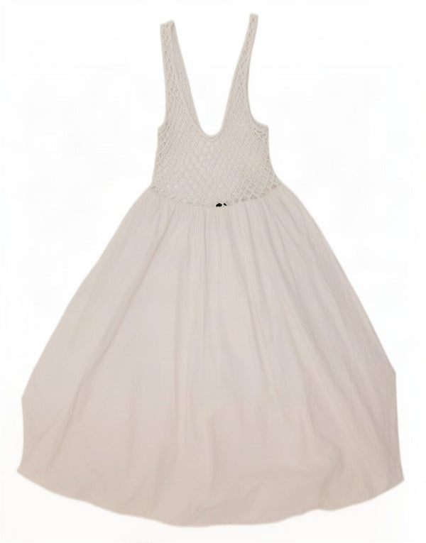 Zara Damen Ärmelloses Bubble-Kleid UK 14 Large Weiß