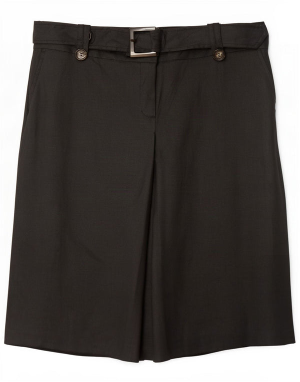 Zara Damen Midirock XL W32 Schwarz Ramie