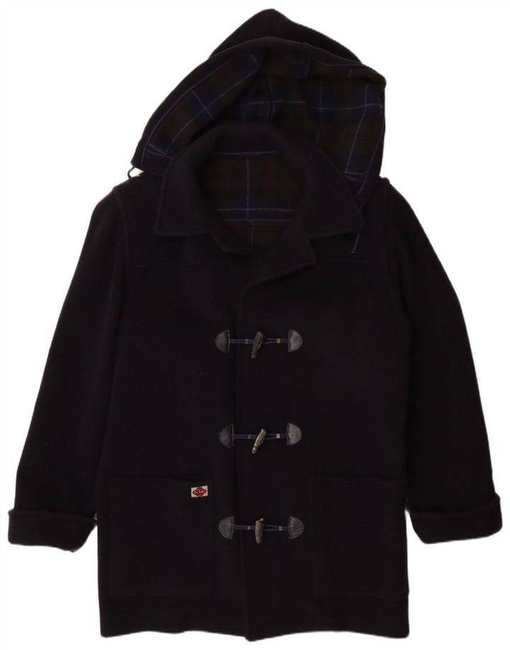 Pierre Cardin Herren-Dufflecoat mit Kapuze, IT 50, große marineblaue Wolle