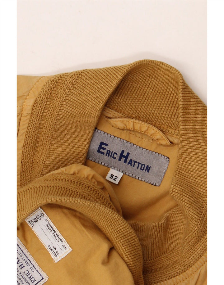 ERIC HATTON Herren Bomberjacke IT 52 XL Braune Baumwolle