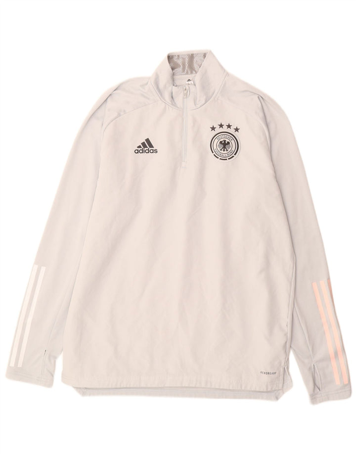 Adidas Herren Deutscher Fußball Bund Pullover Trainingsanzug Top Mittelgrau