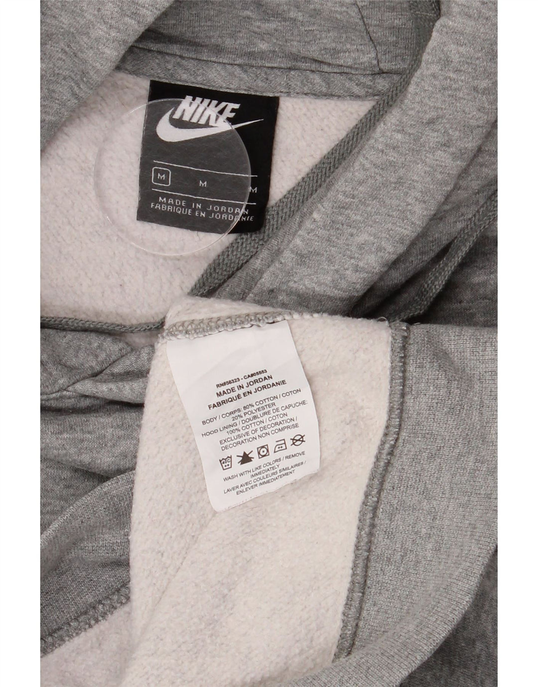 Nike Damen Kapuzenpullover UK 14 Mittelgrau gefleckte Baumwolle