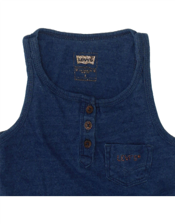 LEVI'S Girls Sleeveless Playsuit 3-4 Years Navy Blue Cotton Vintage Levi's and Second-Hand Levi's from Messina Hembry 