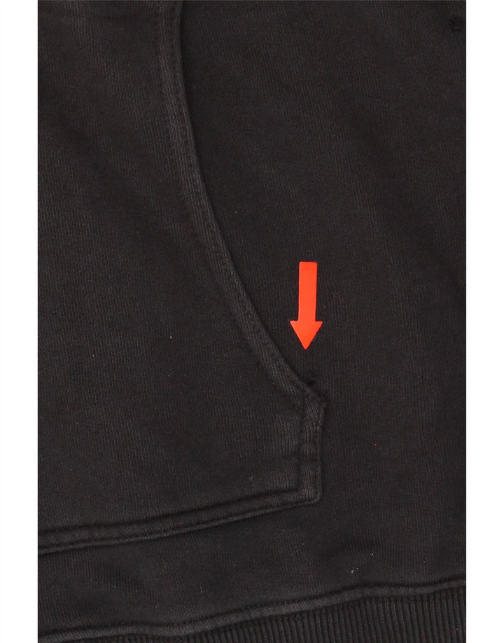 Fila Herren-Kapuzenpullover mit grafischem Reißverschluss, groß, aus schwarzer Baumwolle