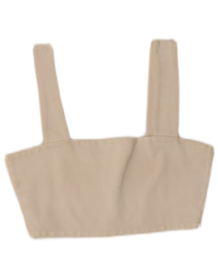 Zara Damen Crop Top UK 8 Small Weiße Viskose