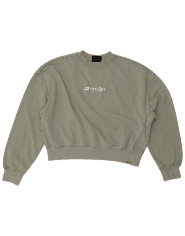DICKIES Damen-Sweatshirt mit übergroßem, bauchfreiem Grafikmuster, Gr. 14, Mittelgrün