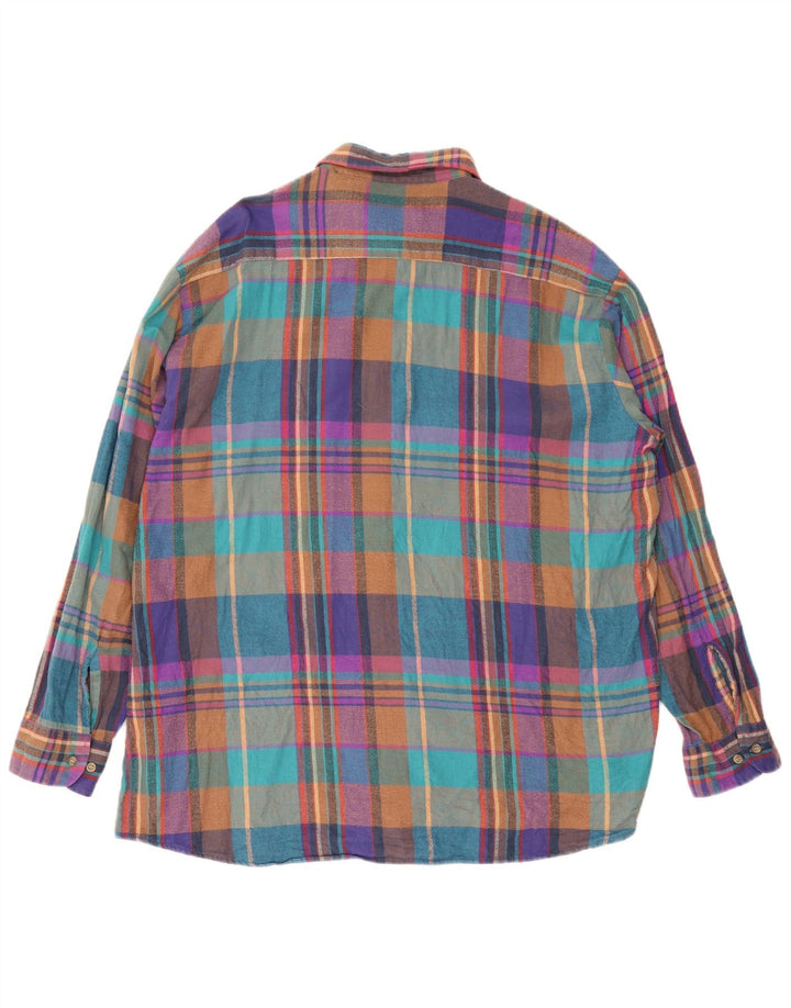 London Fog Kariertes Flanellhemd für Herren, XL, mehrfarbig, kariert, Baumwolle