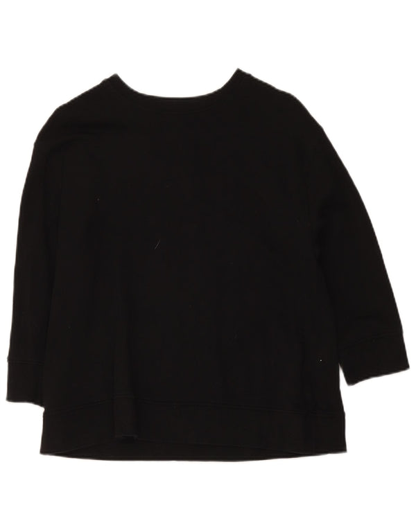 Zara Damen-Sweatshirt mit 3/4-Ärmeln, UK-Größe 14, mittelschwarz, Baumwolle