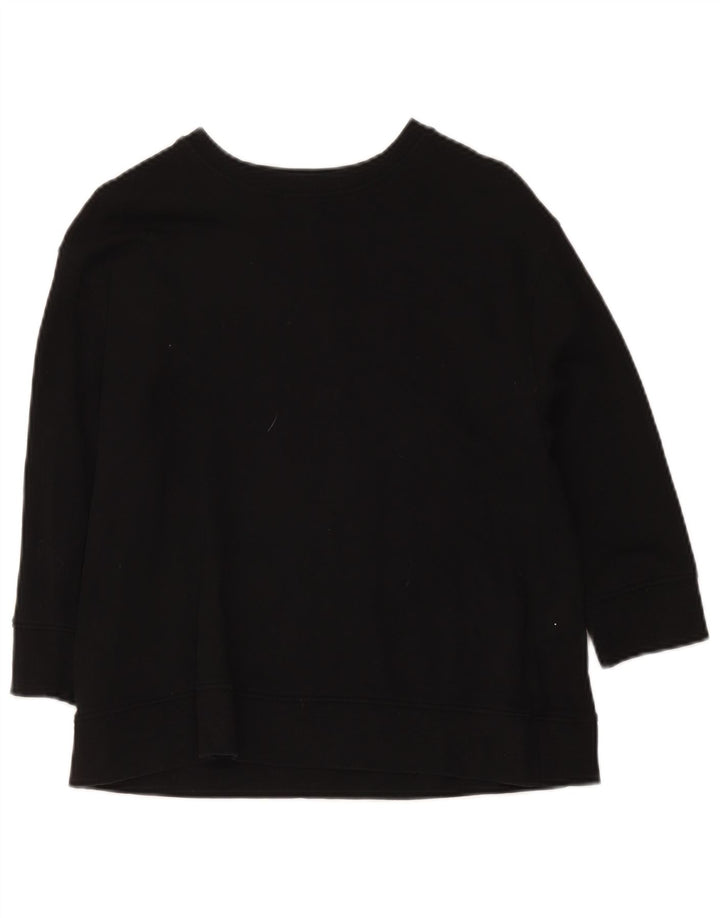 Zara Damen-Sweatshirt mit 3/4-Ärmeln, UK-Größe 14, mittelschwarz, Baumwolle