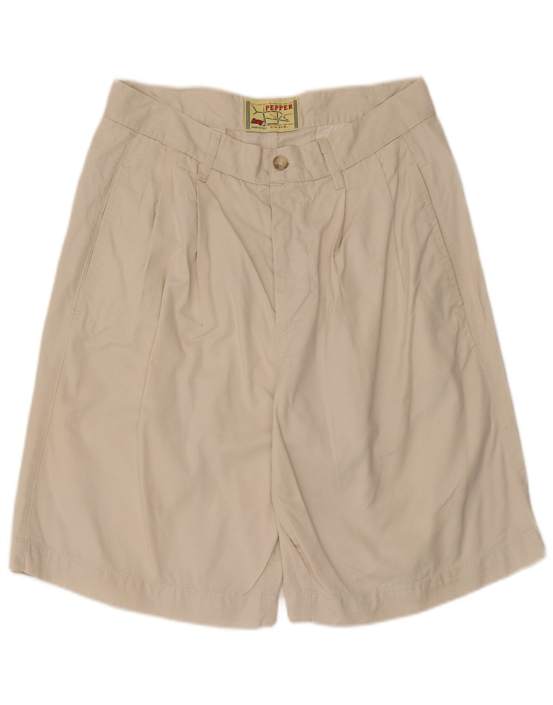 Vintage Herren Chino-Shorts mit Pegged, Größe 48, mittelgroß, W30, beige Baumwolle