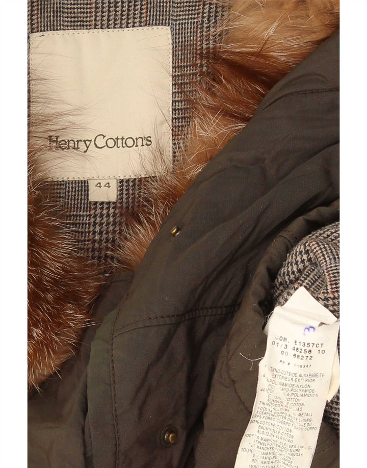 Henry Cottons Damen Parka Jacke IT 44 Mittelgrünes Nylon