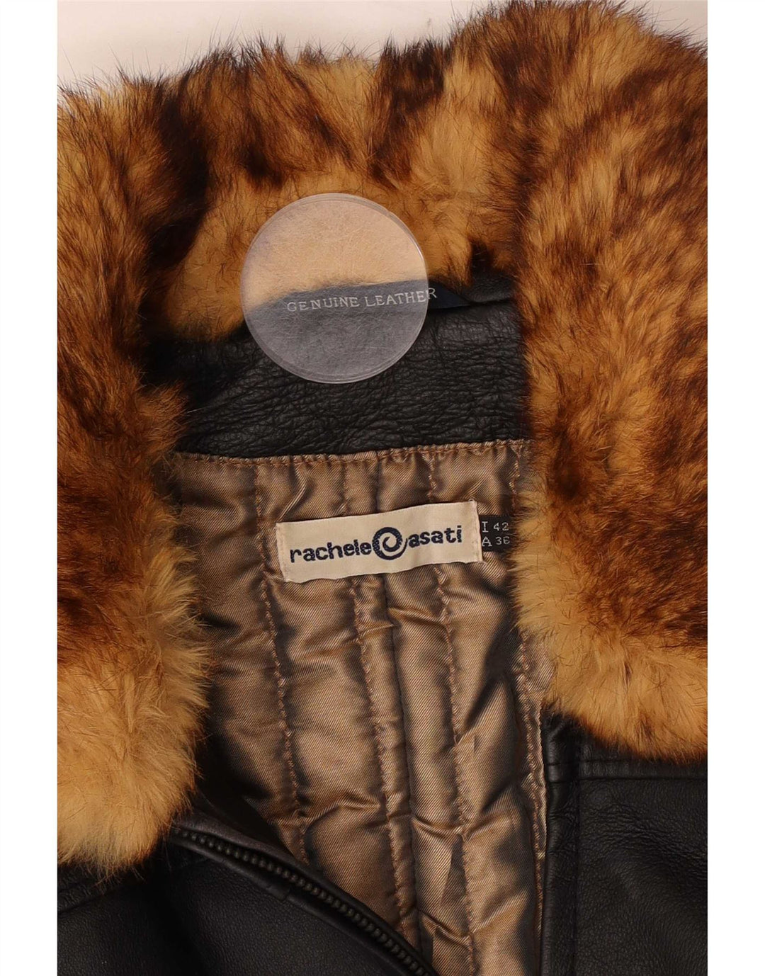 Rachele@Asati Damen Lederjacke IT 42 Mittelschwarzes Leder