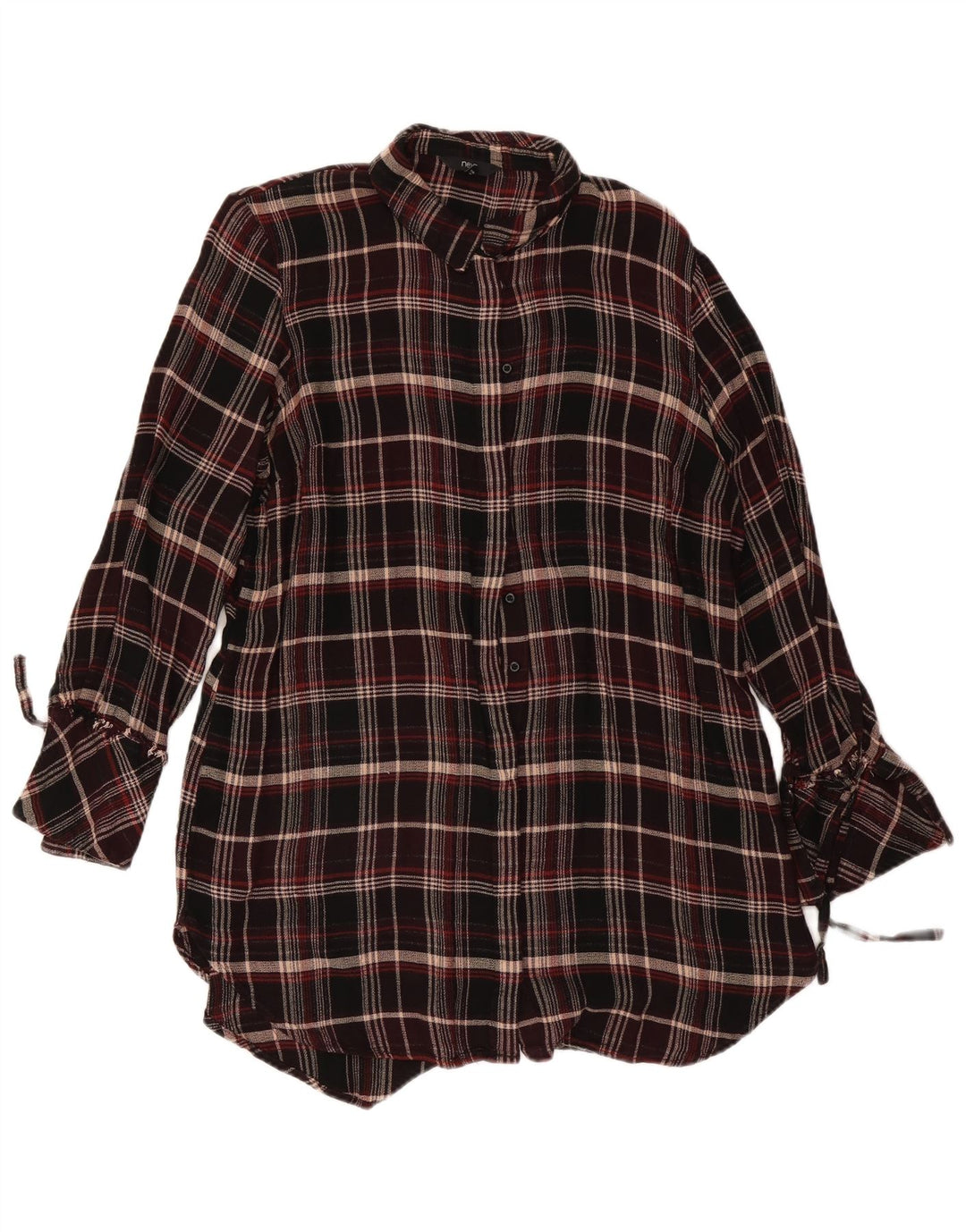 Next Damen-Hemdkleid, UK 18, XL, rot kariert, Viskose