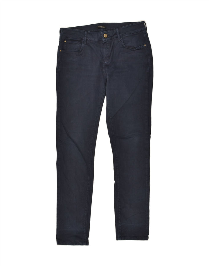 MASSIMO DUTTI Womens Slim Casual Trousers US 6 Medium W28 L28 Navy Blue | Vintage Massimo Dutti | Thrift | Second-Hand Massimo Dutti | Used Clothing | Messina Hembry 