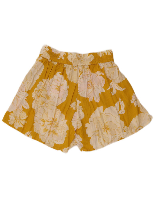 Fat Face Damen-Shorts mit entspannter Passform, UK 8, Größe S, W26, Viskose mit gelbem Blumenmuster