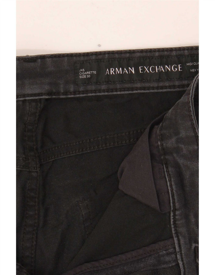 Armani Exchange Damen J45 Slim Jeans W30 L28 Schwarze Baumwolle