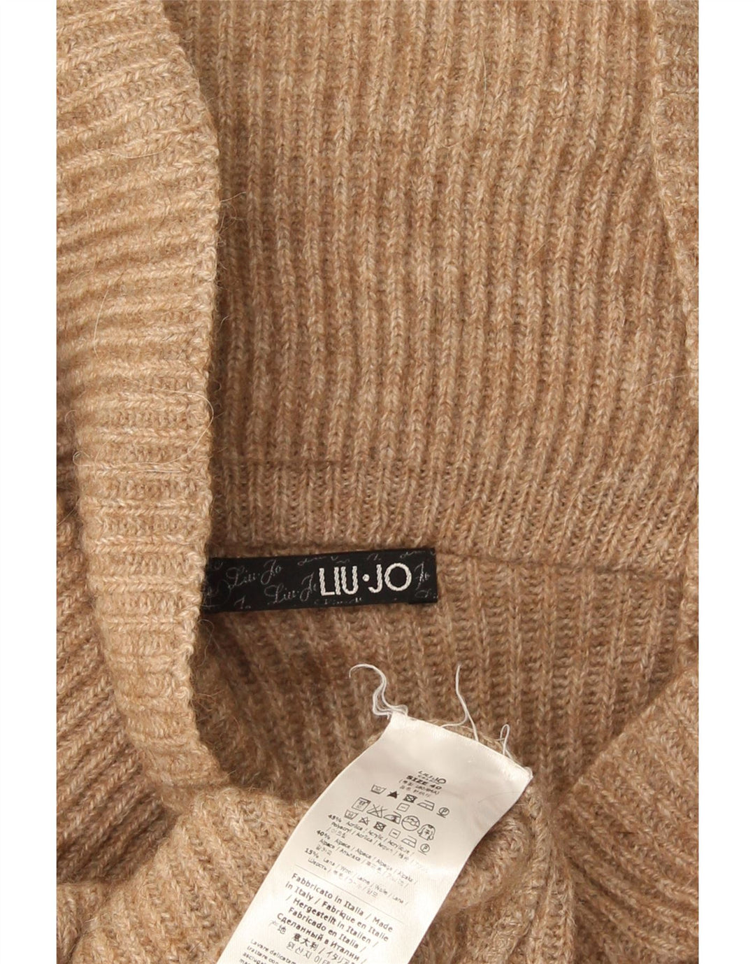 Asymmetrischer Damen-Cardigan von Liu Jo, Größe 40, kleines braunes Acryl