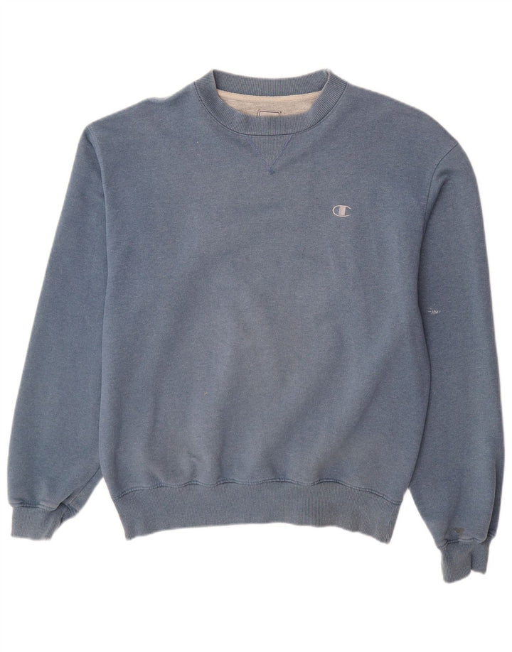 Champion Herren-Sweatshirt-Pullover aus mittelblauer Baumwolle