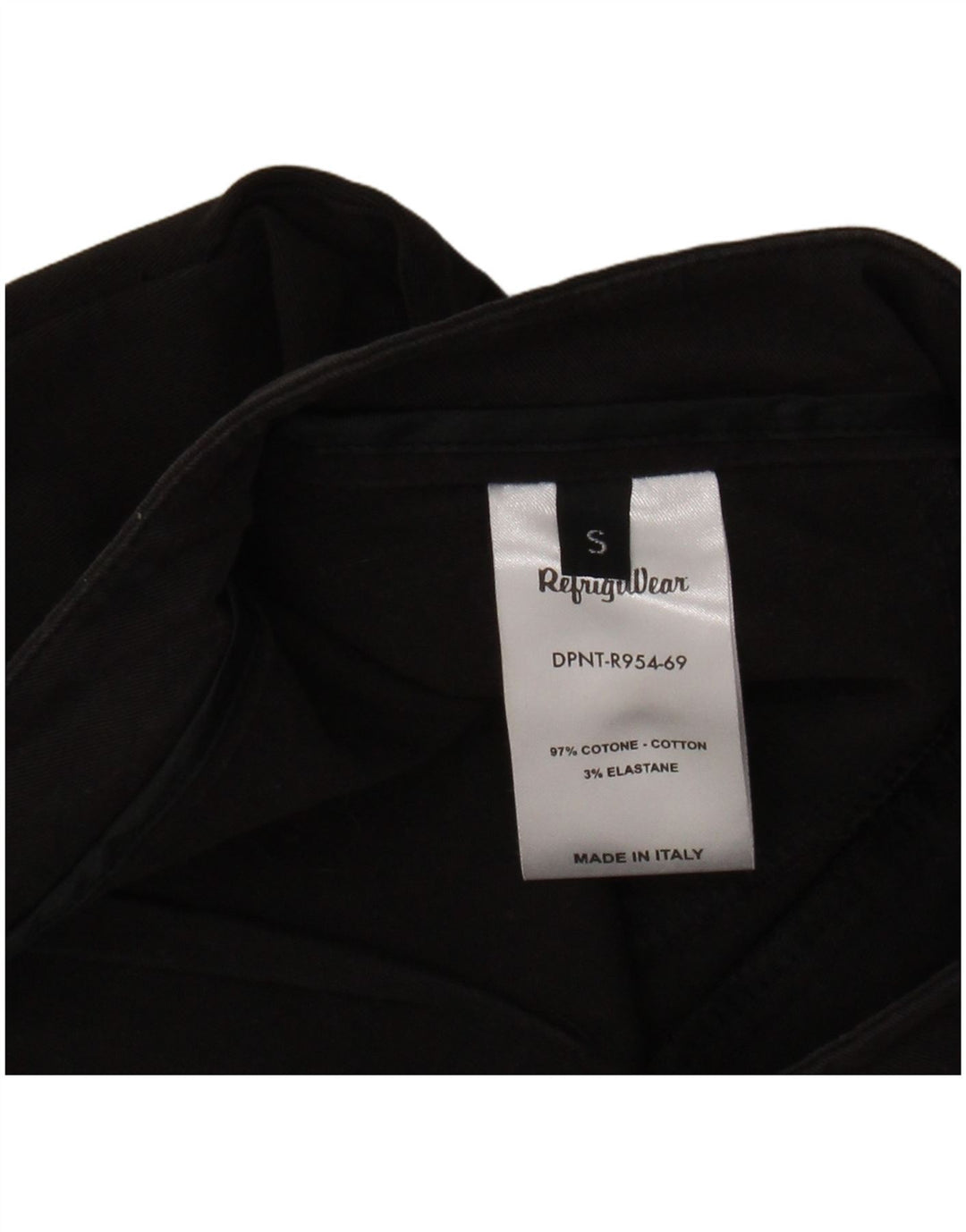 REFRIGIWEAR Gerade geschnittene Damenhose, Größe S, W28, L25, schwarze Baumwolle