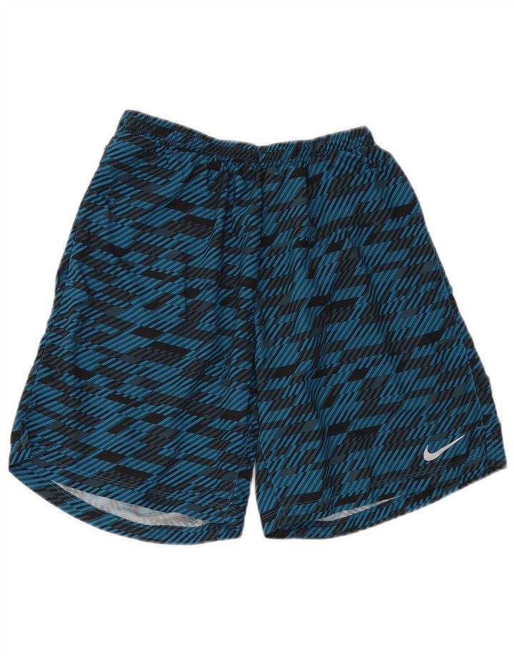 Nike Herren Dri Fit Sportshorts Mittelblaues geometrisches Polyester