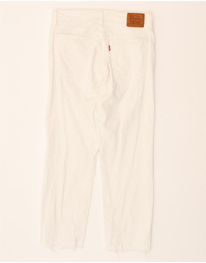 LEVI'S Damen Wedgie Straight Jeans W30 L26 Weiße Baumwolle