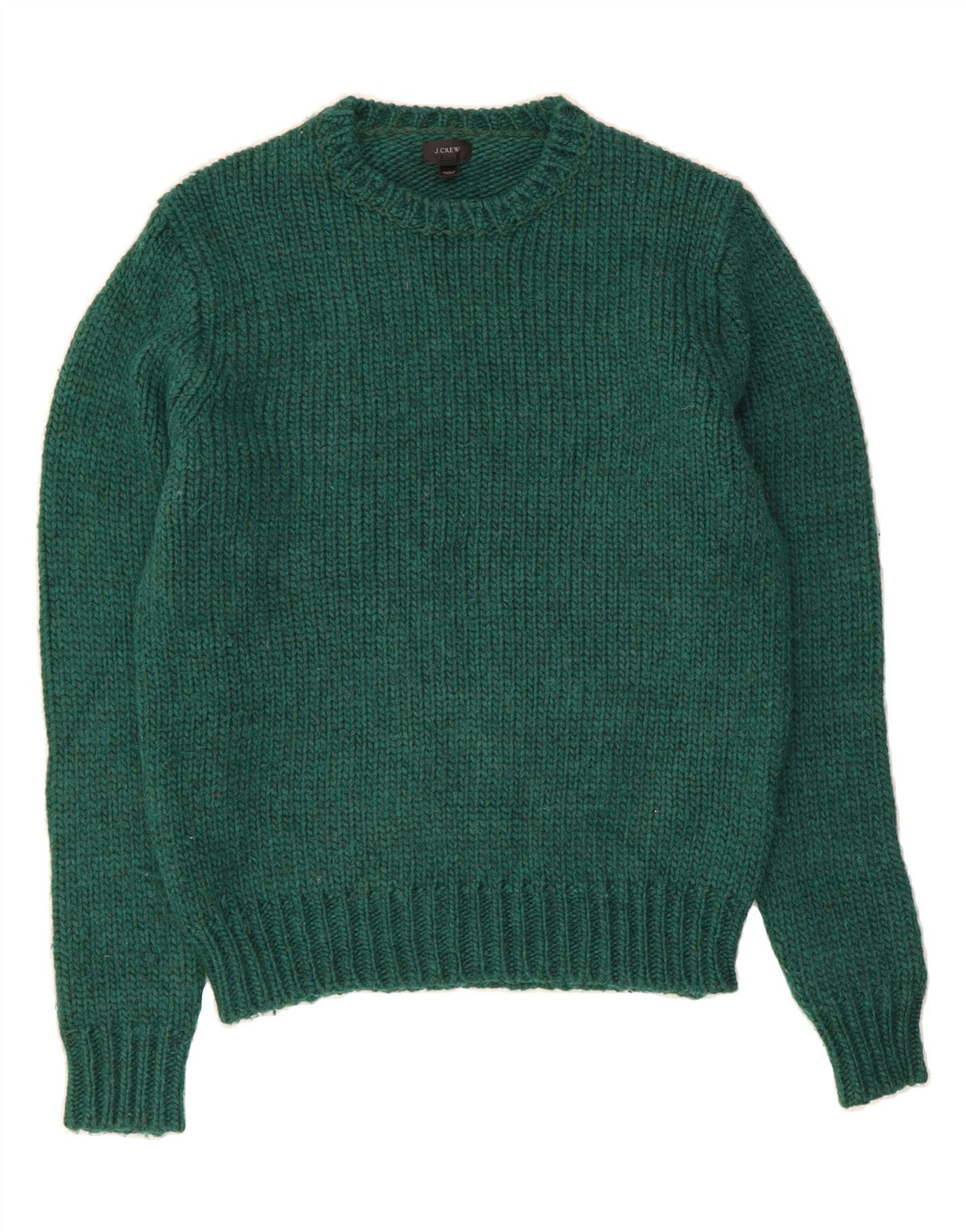 J. CREW Herren-Pullover mit Rundhalsausschnitt, mittelgrüne Wolle