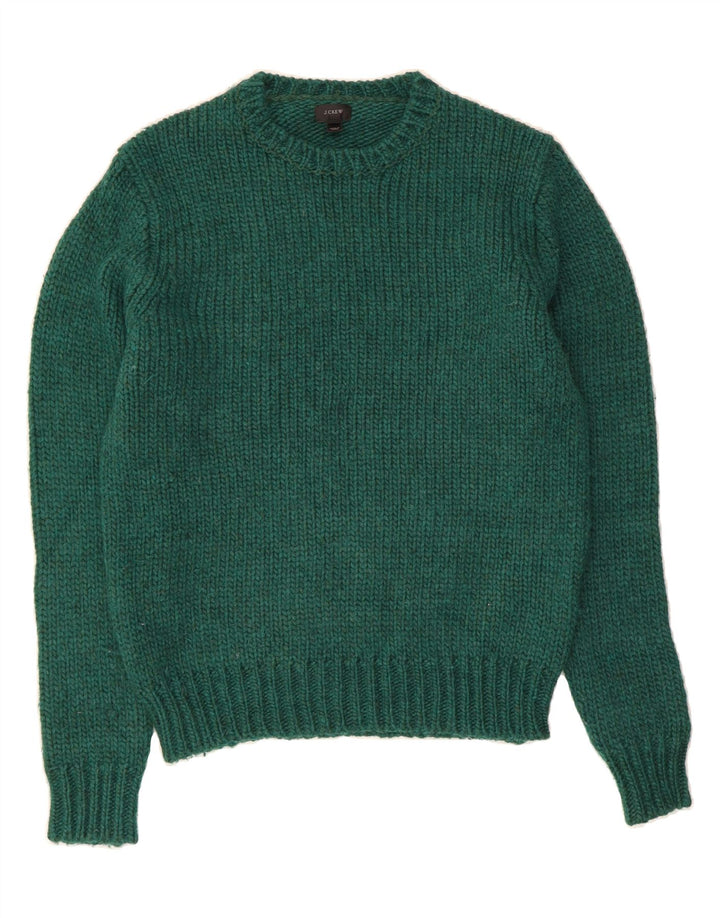J. CREW Herren-Pullover mit Rundhalsausschnitt, mittelgrüne Wolle