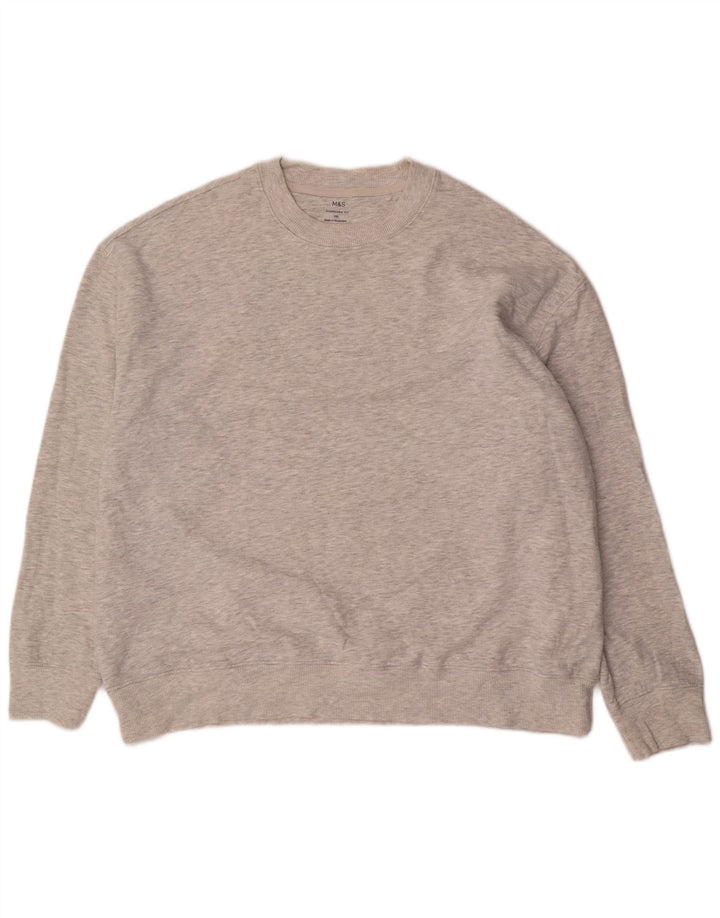 Marks & Spencer Herren-Sweatshirt in Übergröße, 2XL, grau meliert, Baumwolle