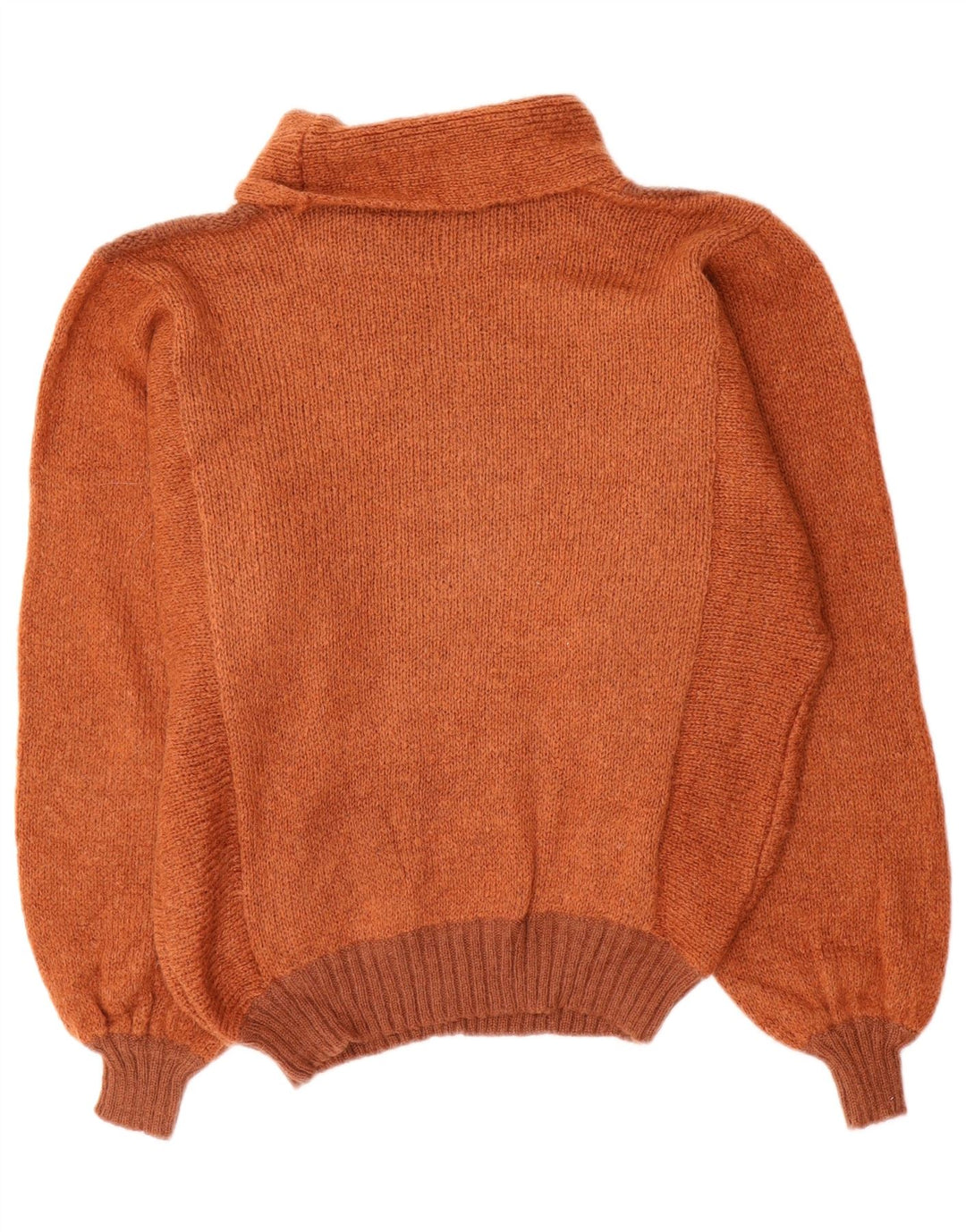 Vintage Damen Rollkragenpullover Pullover IT 46 Großer brauner Farbblock