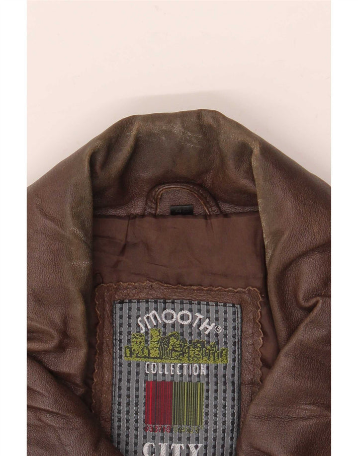 Vintage Herren Lederjacke IT 48 Mittelbraun