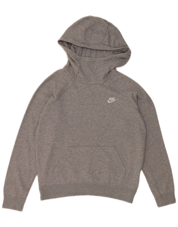 Nike Damen Kapuzenpullover UK 14 Mittelgraue Baumwolle
