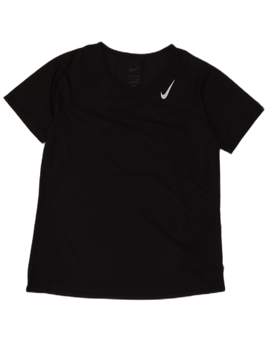 Nike Damen Dri Fit T-Shirt Top UK 10 Small Schwarz Polyester