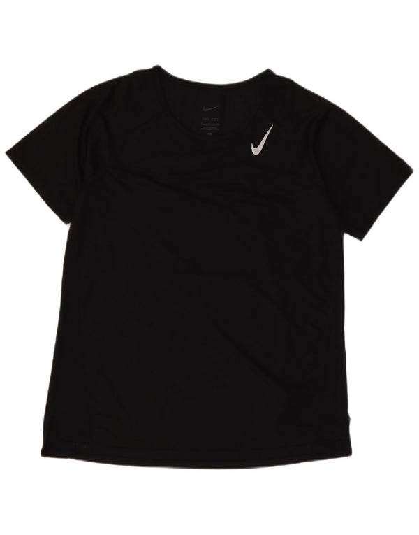 Nike Damen Dri Fit T-Shirt Top UK 10 Small Schwarz Polyester