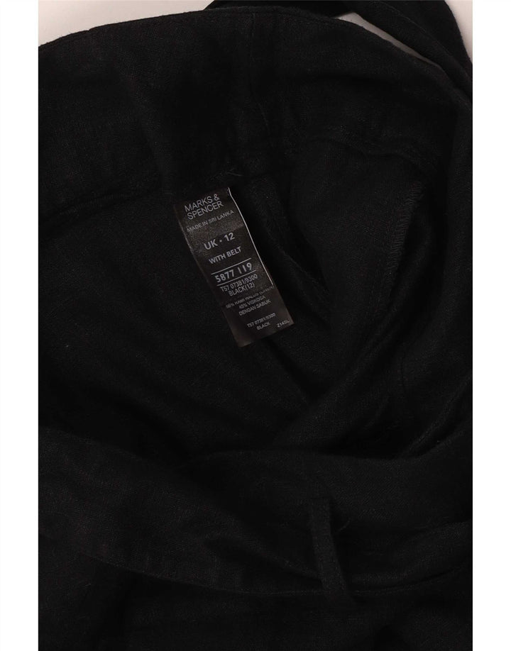 Marks & Spencer Damen Freizeitshorts UK 12 Medium W32 Schwarz Leinen
