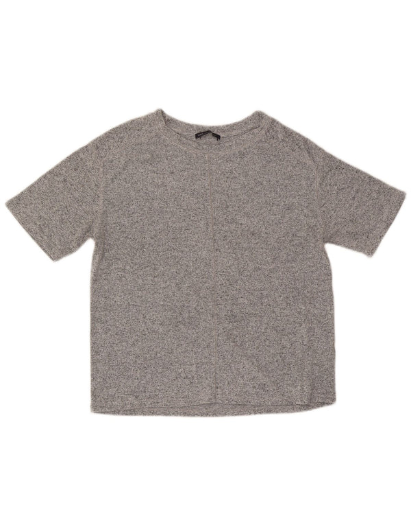 Marks & Spencer Damen T-Shirt Top UK 10 Small Grau meliert Viskose