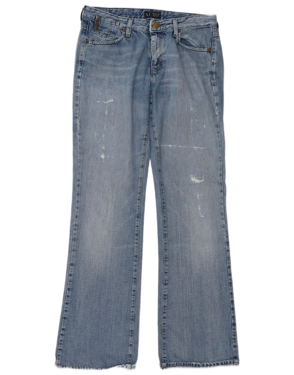 Armani Damen Distressed Bootcut Jeans W29 L32 Blaue Baumwolle