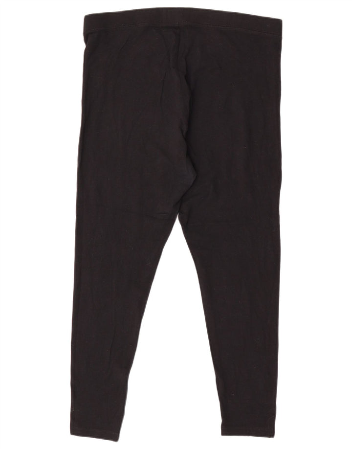 MARKS & SPENCER Damen-Leggings, UK 14, Größe L, schwarze Baumwolle