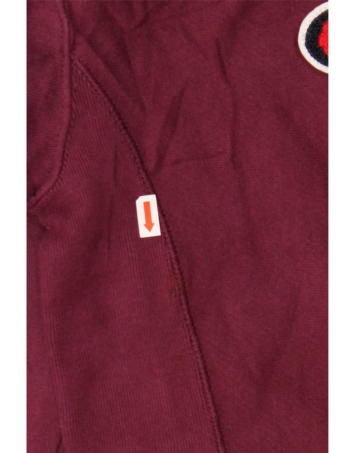 CHAMPION Womens Graphic Oversized Sweatshirt Pullover UK 10 Small Burgund