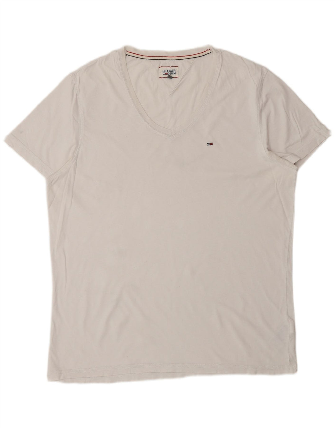TOMMY HILFIGER Herren T-Shirt Top 2XL Weiße Baumwolle