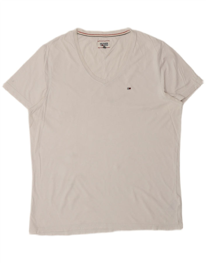 TOMMY HILFIGER Herren T-Shirt Top 2XL Weiße Baumwolle