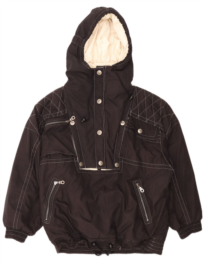 RODEO Womens Oversized Hooded Windbreaker Jacket EU 42 Large Black