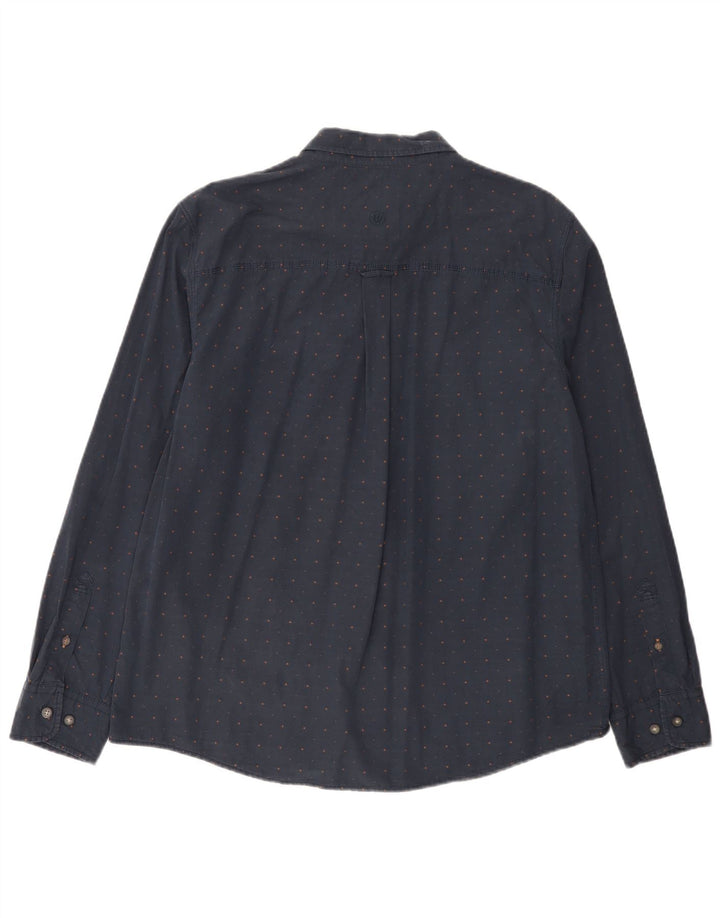 Fat Face Herren-Hemd, reguläre Passform, XL, Marineblau, gepunktet, Baumwolle