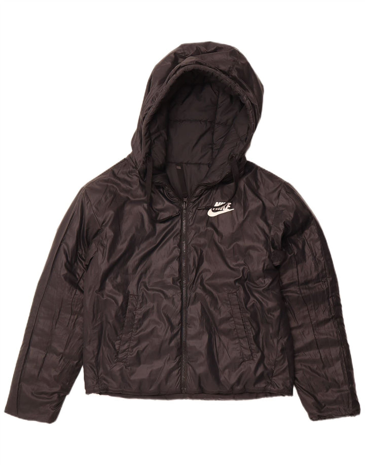 NIKE Damen Kapuzenjacke, wendbar, wattiert, Gr. 10, Größe S, Schwarz, Polyester