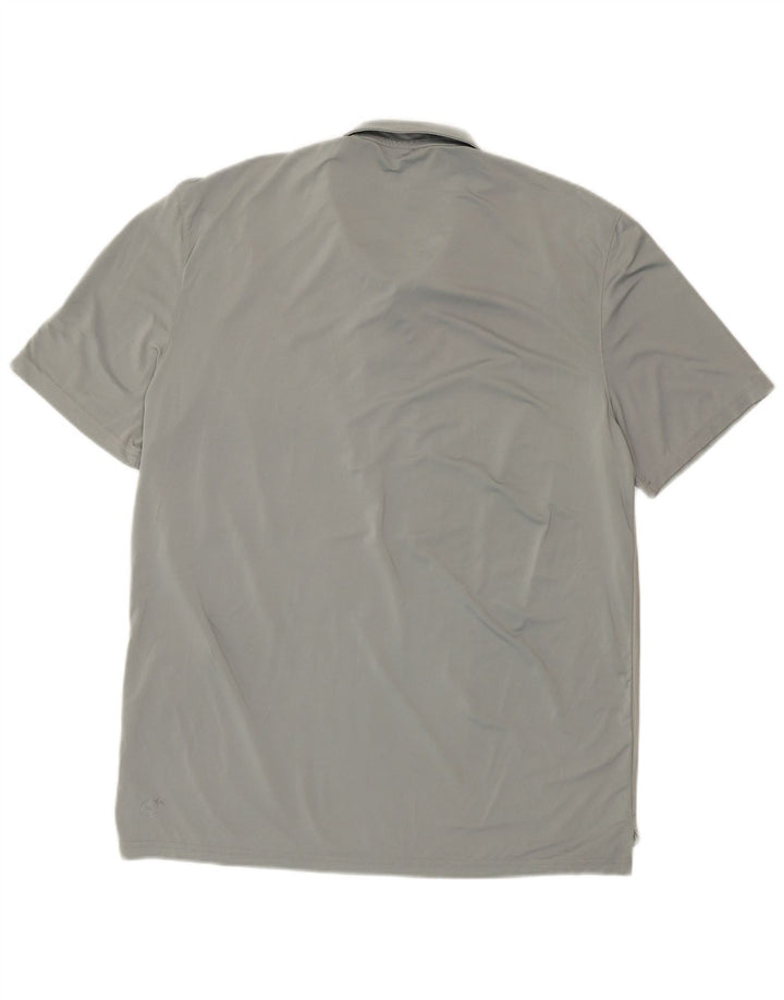 PUMA Jungen Poloshirt mit Grafik, 13–14 Jahre, grau gestreift