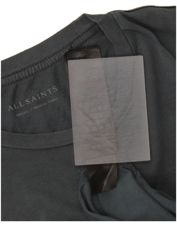 All Saints Herren T-Shirt Top Small Grau Baumwolle