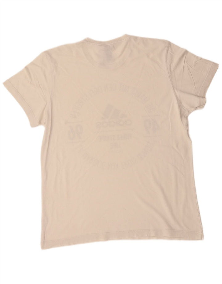 ADIDAS Herren Grafik T-Shirt Top Große weiße Baumwolle