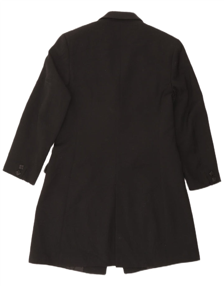 Vintage Damen Longline 4-Knopf-Blazerjacke UK 14 Medium Schwarz