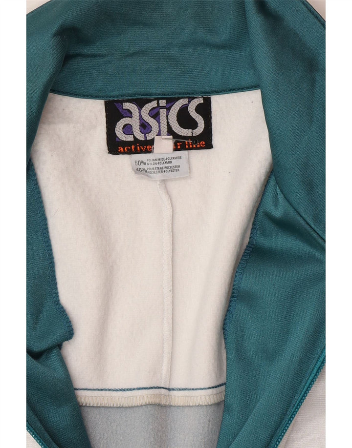 Asics Herren-Trainingsanzug mit grafischem Oberteil, IT 48, Mittelgrün, Farbblock