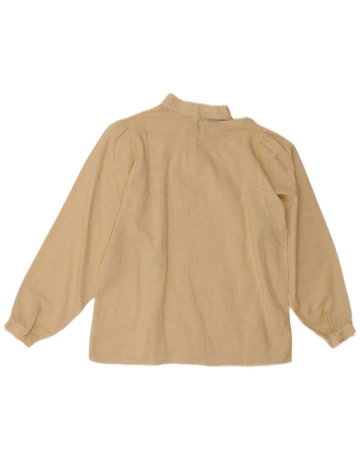 MARCELLO CIONI Womens Long Sleeve Blouse Top IT 48 XL Beige